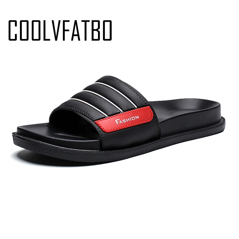 

Шлепанцы COOLVFATBO мужские для дома и пляжа, Нескользящие, летние сандалии, для душа, массажные, плоская подошва