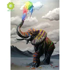 Алмазная живопись 5D сделай сам, полноразмерная Алмазная вышивка Слон с галькой круглой формы, подарок для домашнего декора