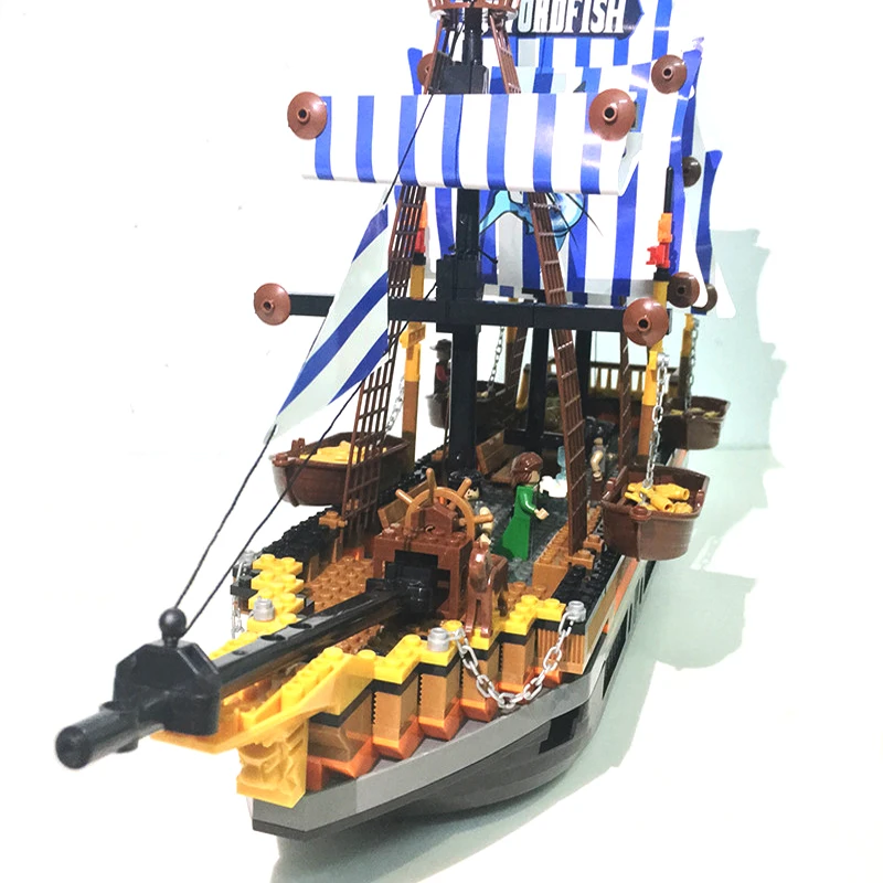 

857pcs Creator Fishing Boat Figures Ship Ideas Sailboat Pirate Building Blocks DIY Creator Expert Sets Bricks Gifts Kids Toys