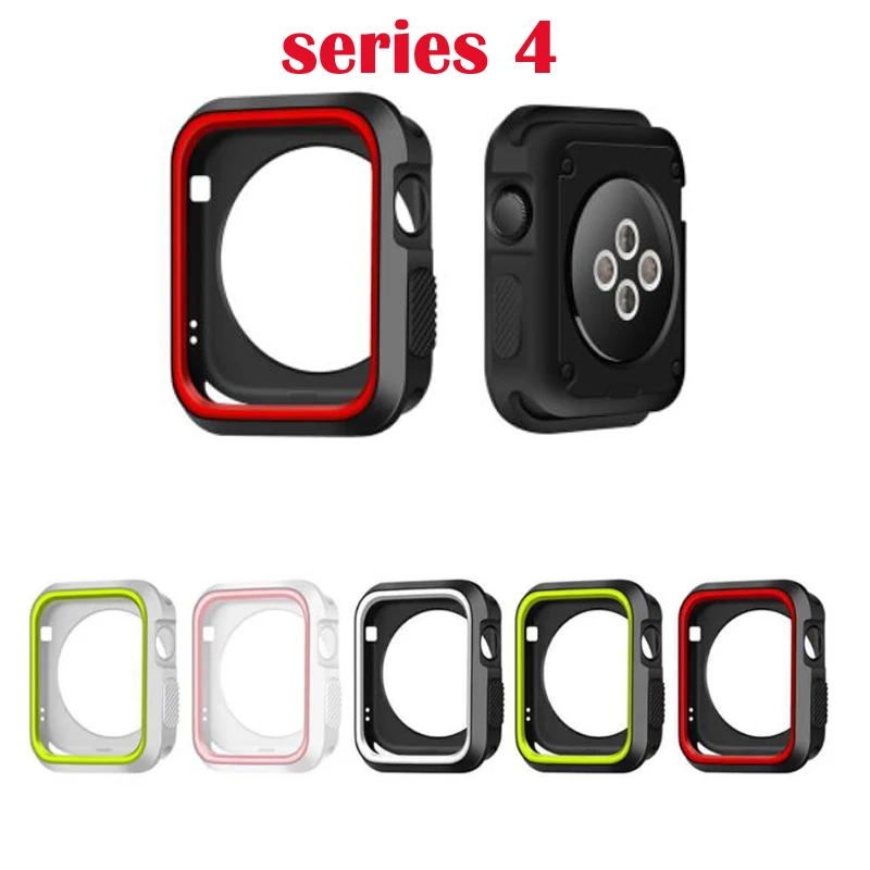 Силиконовый чехол для apple watch se 42 38 40 мм 44 спортивный ремешок резиновый защитный
