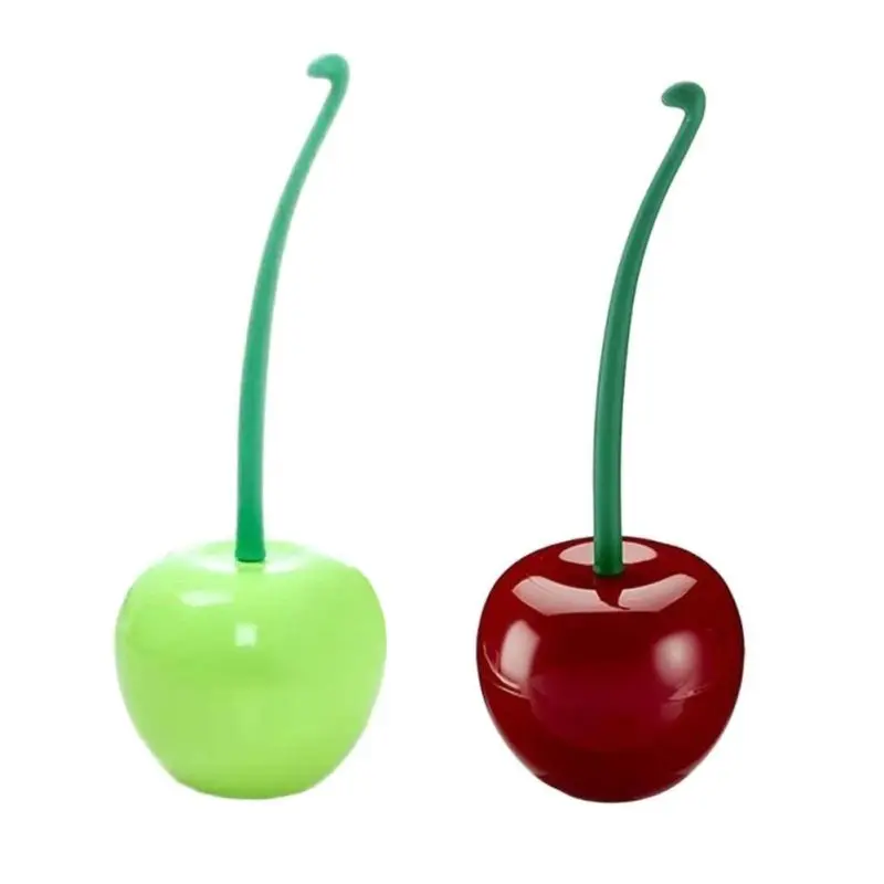 

Lovely Cherry Shape Bathroom Toilet Clean Brush Set Compact Lavatory Brush With Holder Bathroom Cleaning Tool Bath Accessories