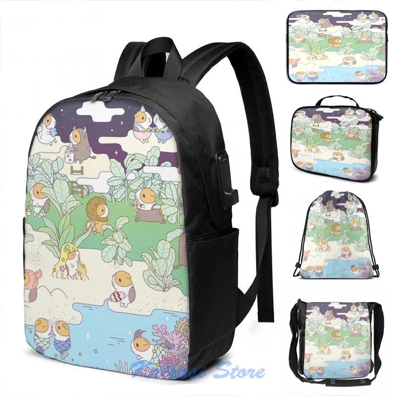 Забавный рюкзак Bubu с графическим принтом морской свинки гороскоп земля