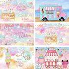 Mehofond мороженое фон для фотосъемки магазин мороженого летние дети девочки День Рождения Вечеринка розовый фон реквизит для фотостудии