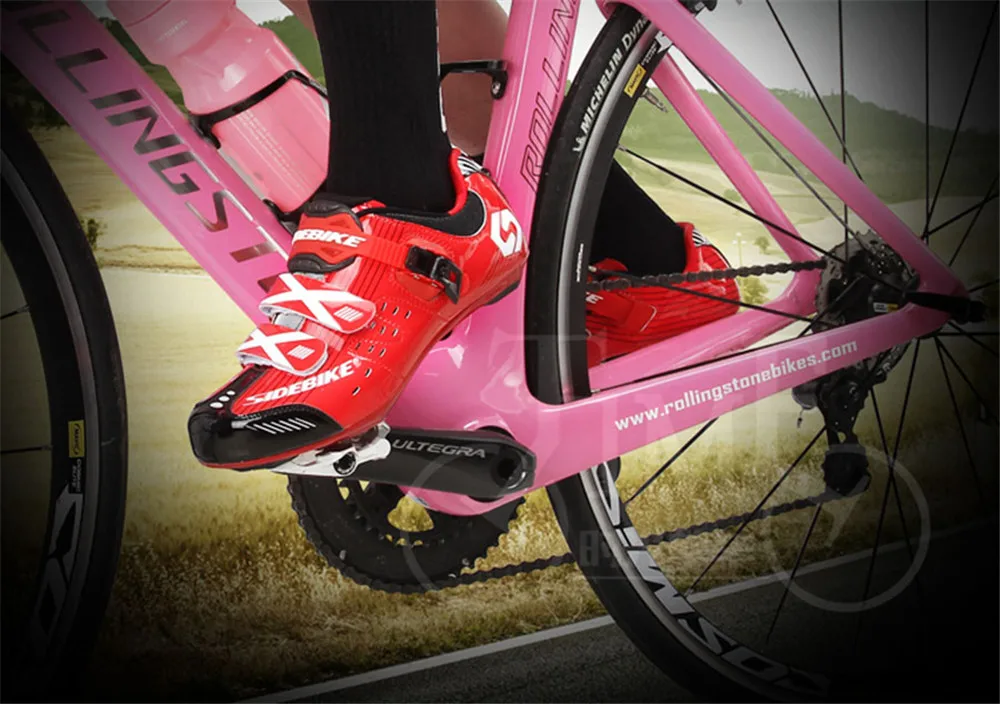 SIDEBIKE/Мужская обувь для велоспорта; комплект с педалью; sapatilha ciclismo; обувь для гоночного велосипеда; самоблокирующиеся велосипедные кроссовки; спортивная профессиональная обувь