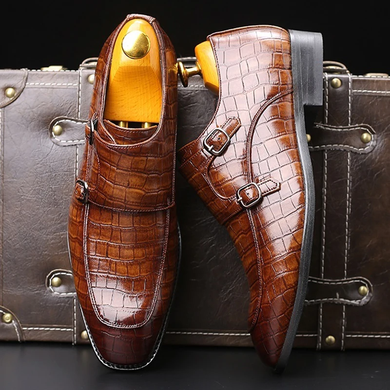 Мужская деловая кожаная обувь без шнуровки Формальные мужские лоферы на плоской