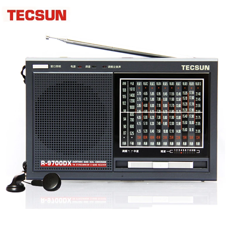 TECSUN R 9700DX FM стерео MW SW 1 10 Диапазонный ресивер Built in динамик двойной разговор
