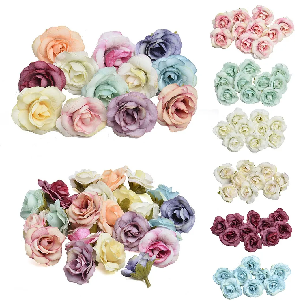 

10PCS Mini Rose Artificial Flower Head, Used For Wedding Party DIY Decoration 100% Brand New And High Quality