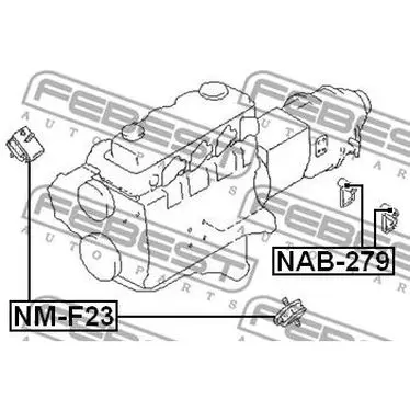 Сайлентблок задней подушки двигателя FEBEST NAB-279 |