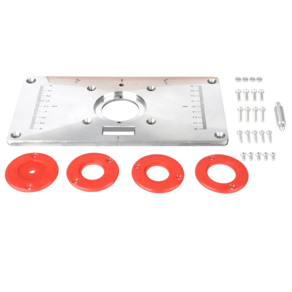 

Aluminum Router Table Insert Plate With Fixing Screws For Electric Trimmer Engraving Machine Woodworking Bench Power Tool