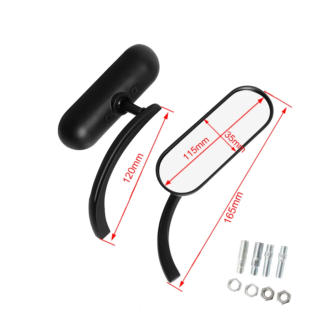 Мотоциклетное левое + правое мини овальное зеркало 8 мм и 10 черные зеркала для Harley
