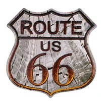 dl route 66 mother road wood highway shield wholesale metal sign