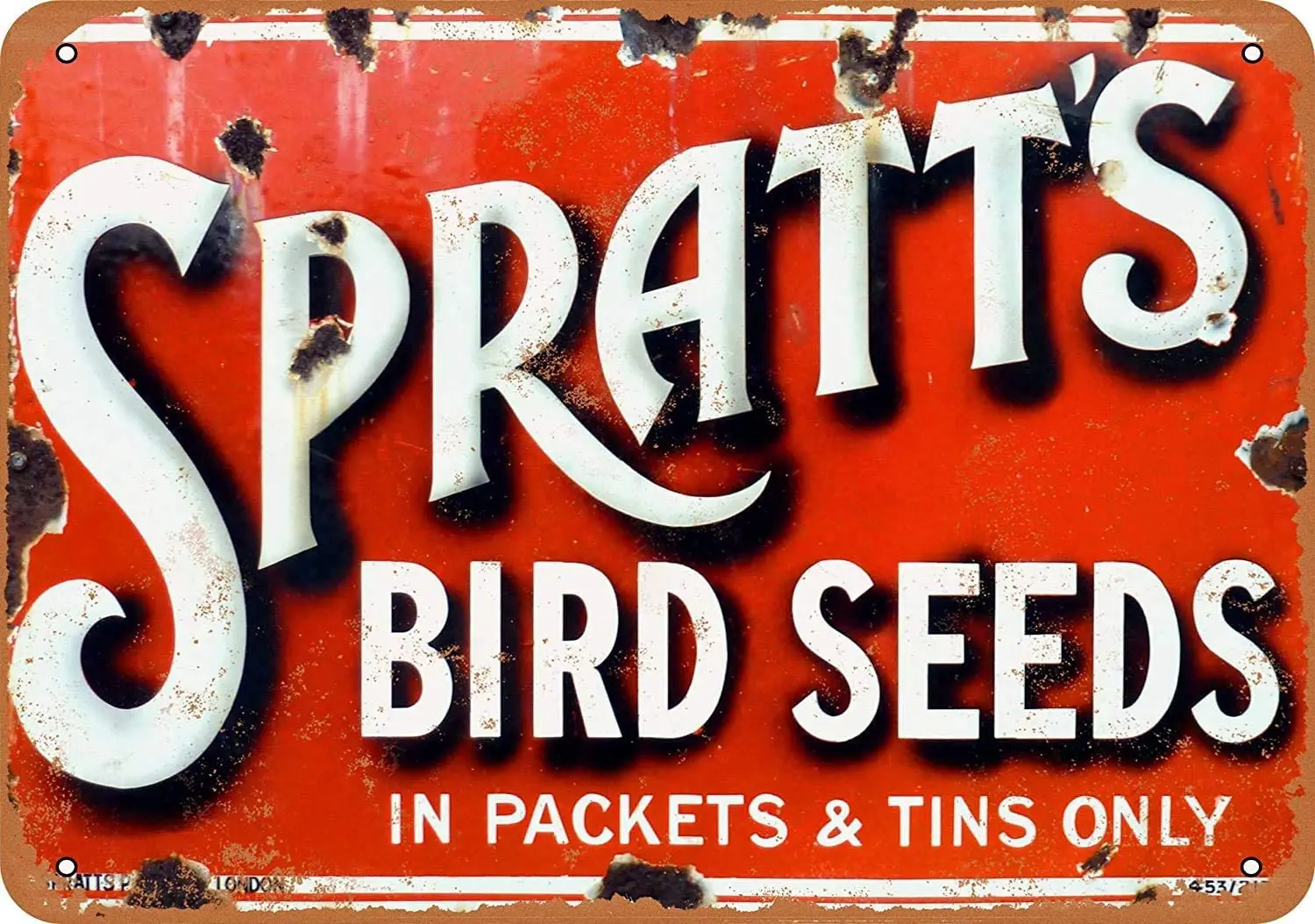 

Nxsbns Spratt's Bird Seeds Metal Tin Sign 12 X 8 Inches Vintage Wall Decor