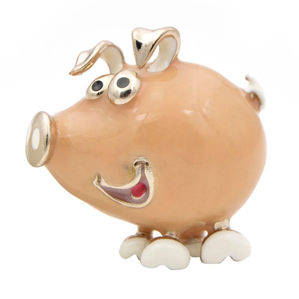 Молодой тюльпан милые Цвет Фул эмалью с изображением свинки броши для женщин 2