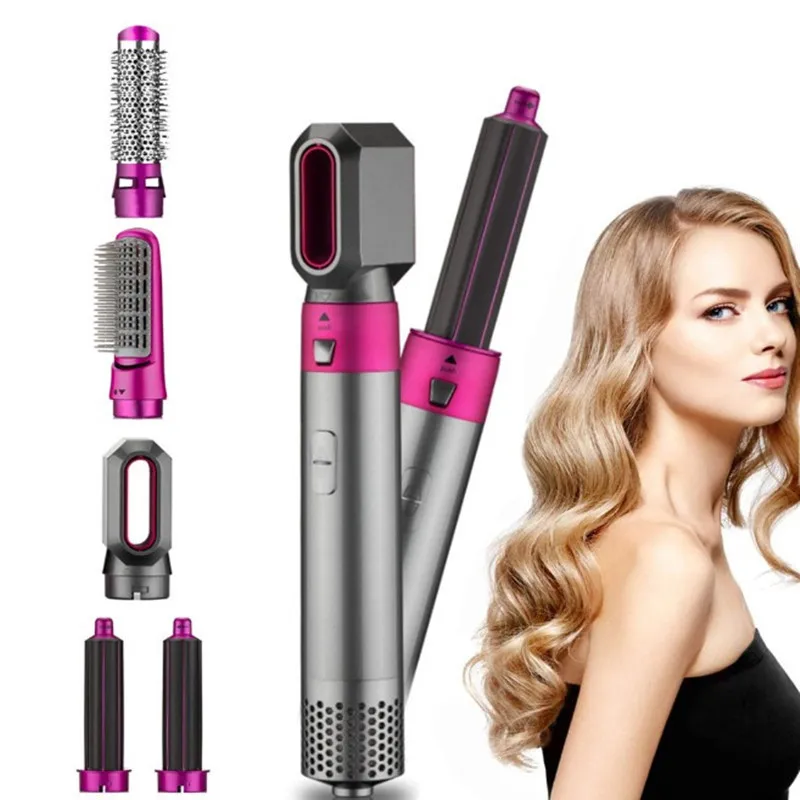 Kit 5 in 1 Hair Dryer Heat Comb Hair Curler Professional Iron Hair Straightener Styling Tool Househo