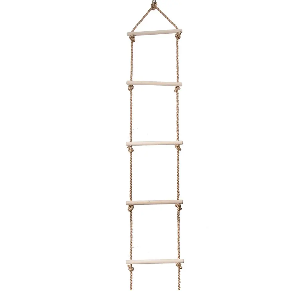 Детская игрушка для фитнеса деревянная веревочная лестница многоуровневая