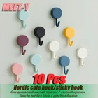 2021New 10 шт. самоклеющиеся Кухня двери и стены крючок брелок стеллаж для выставки товаров Полотенца вешалка Ванная комната стеллаж для выставки товаров, крючки, станок и многоцелевой сумка для хранения