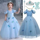 Летнее платье для девочек; Карнавальный костюм принцессы с бабочкой на Хэллоуин; Детская нарядная одежда для карнавала; Детская Маскировка