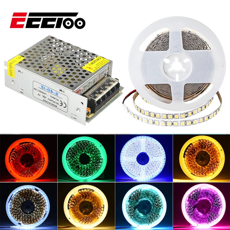 EeeToo SMD 5054 Светодиодная лента DC12V гибкая светодиодная Ночная лампа Luminaria неоновая