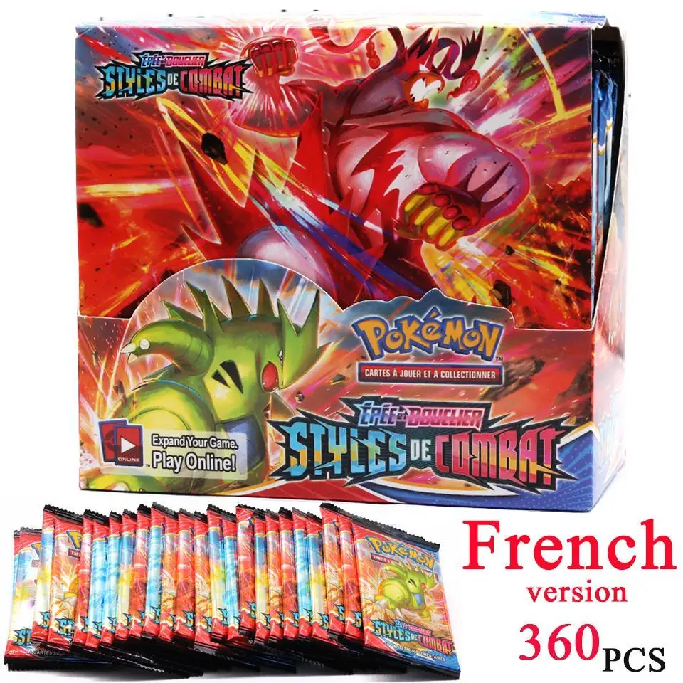 Cartas de Pokemon Sword And Shield, estilos de batalla, Caja Sellada completa, 36 paquetes, tarjetas francesas-1