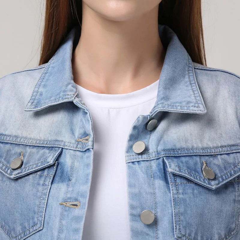 

Dabourfeel Fashion Zipper Vintage Fringe Jacket Women Lapel Pockets Denim Jacket Long Sleeve Loose Coat Female Outerwear Jackets