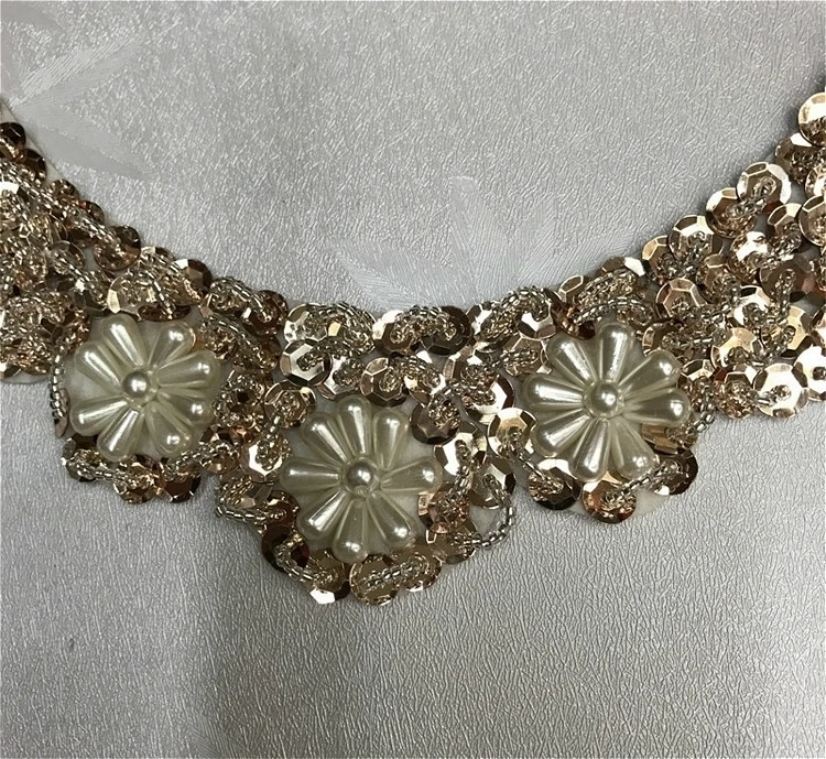 Блестящий костюм для женщин и детей 5 см шириной с жемчужными блестками лентой