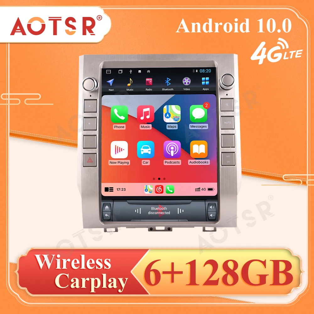 

Автомобильный мультимедийный плеер 6 + 128 Гб, экран Тесла для 2013-2020 Toyota Tundra Android 10, GPS аудио Радио стерео головное устройство