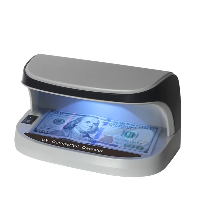 

2022 Desktop Counterfeit Bill Money Detector Portable Cash Currency Banknotes Notes Checker Support Ultraviolet UV and Magnifier