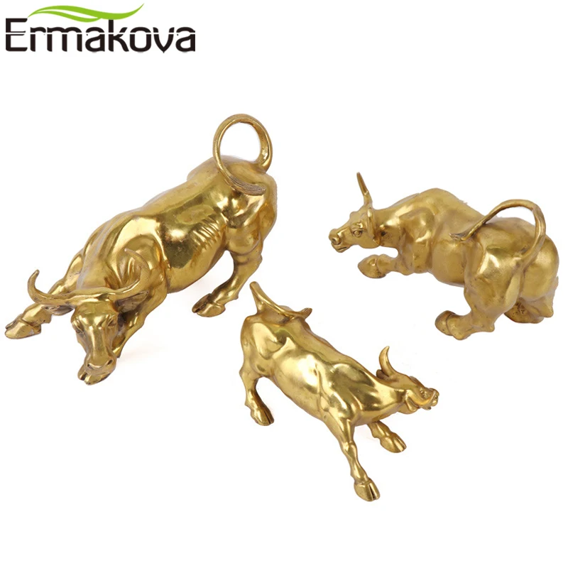 ERMAKOVA Wall Street Золотая свирепого быка фигурка скульптура зарядка фондовый рынок