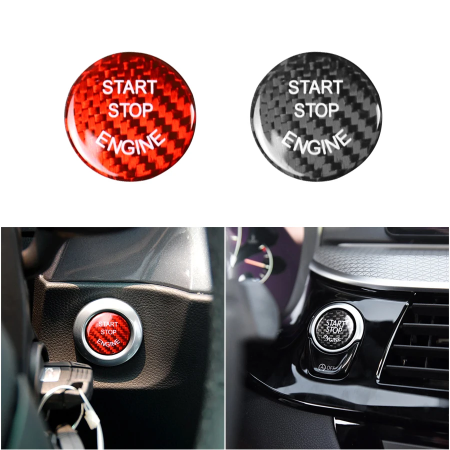 Автомобильный Стайлинг из углеродного волокна кнопка включения двигателя для BMW