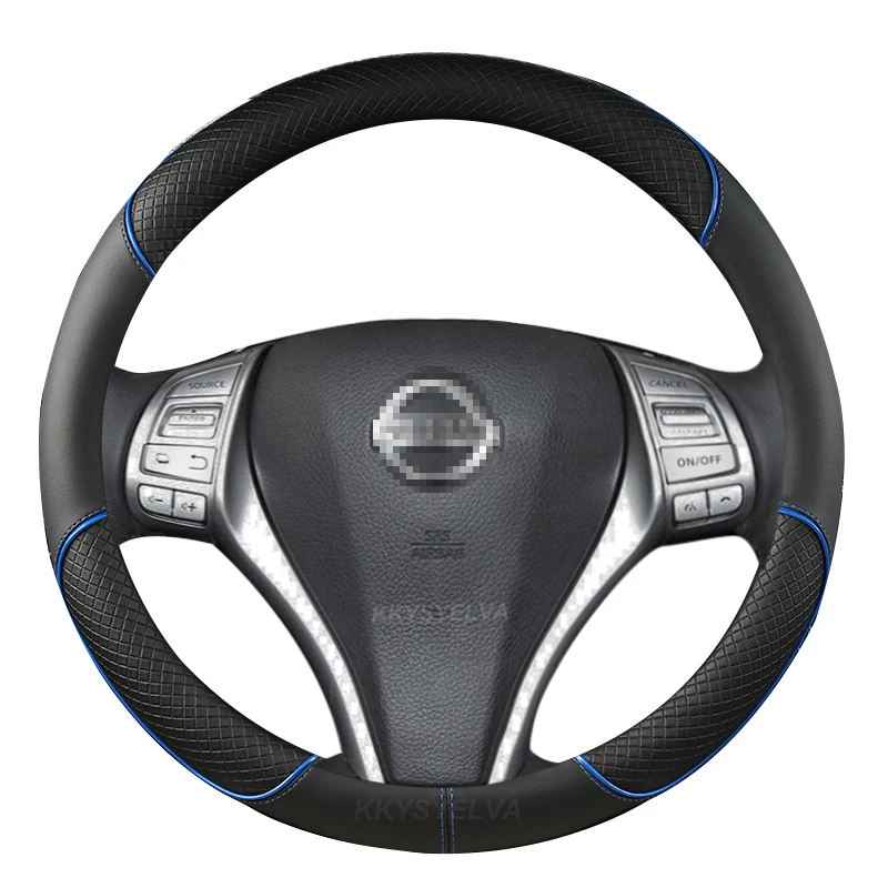 

Чехол рулевого колеса автомобиля 38 см 15 дюймов для Nissan Versa Almera Primera Tiida Terrano Qashqai J10 350z Kicks патруль Murano NV200 Xtrail