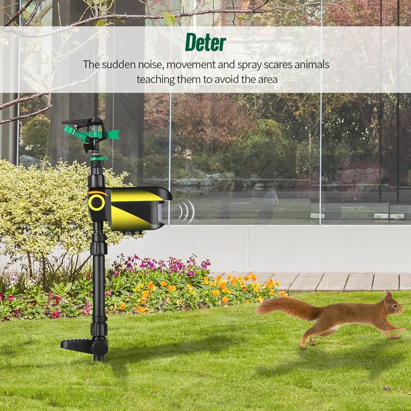 

Garden Sprinkler Solar Powered Animal Repeller Scarecrow Deterrent Automatic Rotating Water Sprinkler Irrigation System