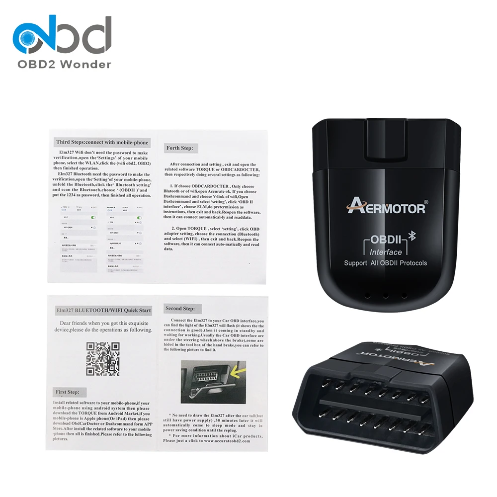 Считыватель кодов AER ELM327 25K80 чип OBD2 WiFi ELM 327 V1.5 PIC18F25K80 BT4.0 Bluetooth 4 0 диагностический