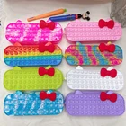 Пеналы с бантом и надписью not Pop Its, силиконовые Милые Детские пеналы для снятия стресса, сумка для хранения канцелярских принадлежностей, подарок для детей, образовательные принадлежности