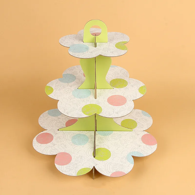 3 х слойные картонные бумажные подставки для кексов тарелки тортов поднос