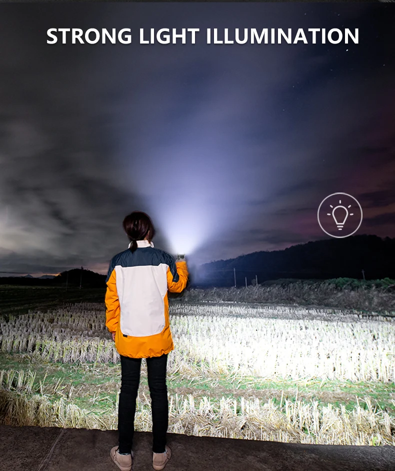 

Newest and Brightest XHP110 flashlight powerful flashlight torch lantern use 26650 battery with shoulder strap power display