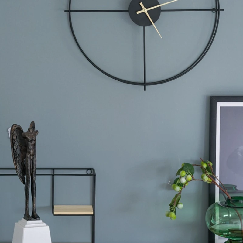 

Large Silent Wall Clock Nordic Golden Wall Clock Hollow Iron Geometric Hanging Wall Watch Clock Wall Clock Modern Design