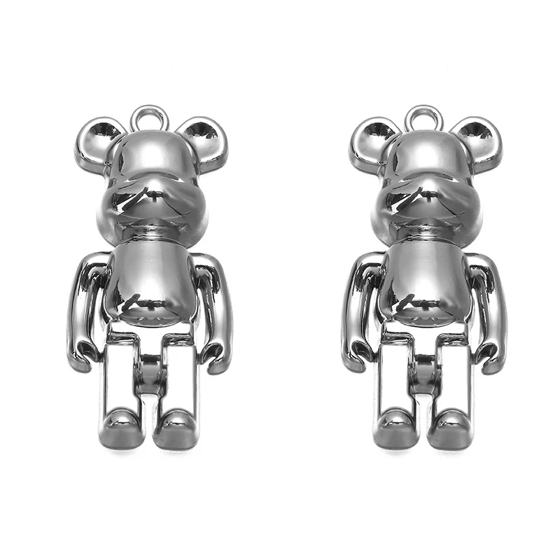 5 шт./лот трехмерный медвежонок амулеты конфетных цветов сплав кулон для сережек