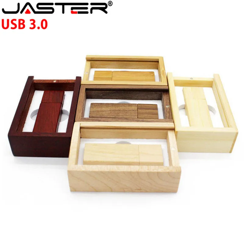 JASTER USB 3 0 5 шт. бесплатный логотип на заказ Деревянный usb + коробка флеш накопитель