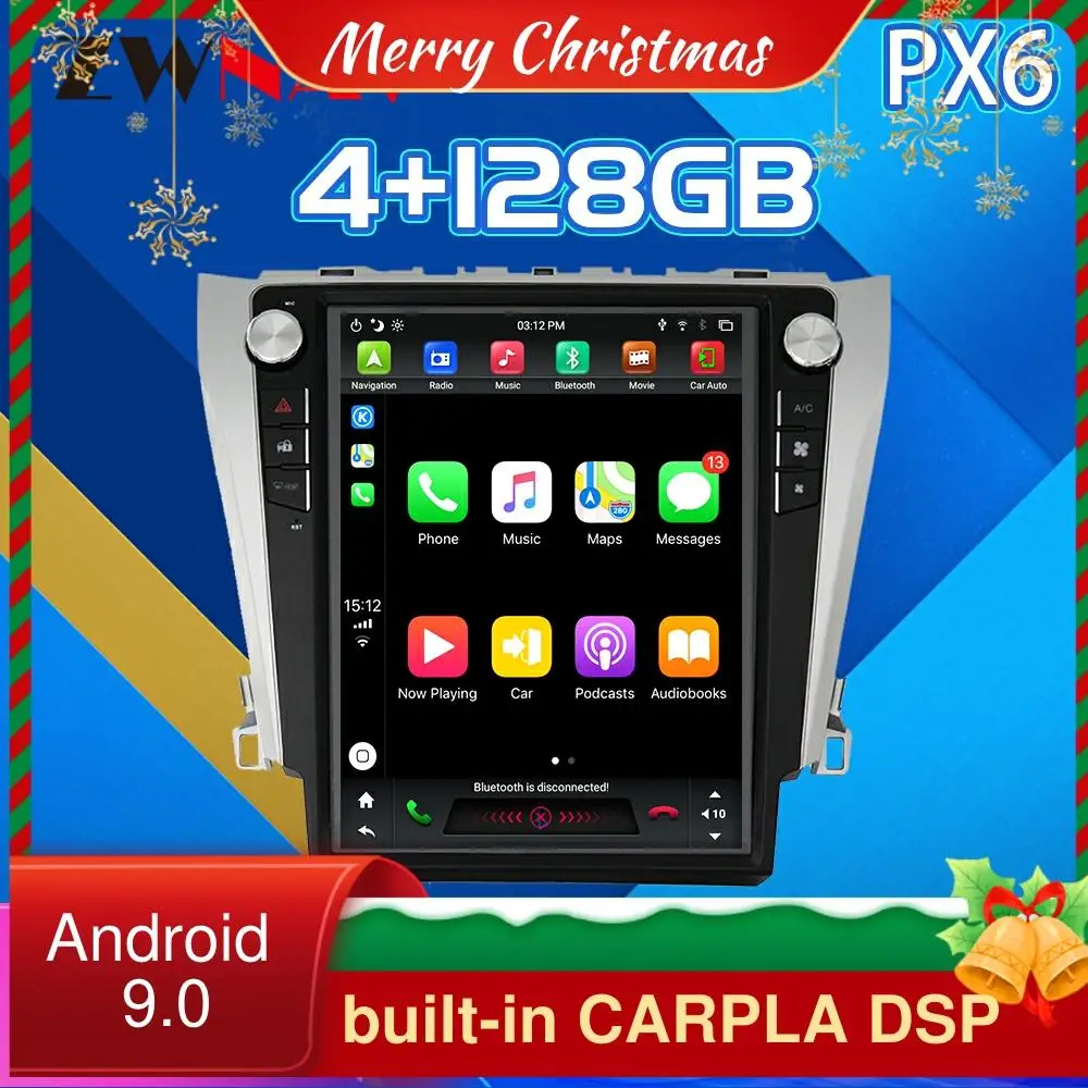 

4G 128G For Toyota Camry Tesla Style Android 9.0 Car multimedia Player GPS Audio radio tape recorder head unit 2012-2016
