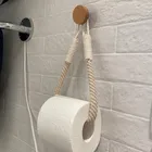 Держатель для бумажных полотенец без гвоздей, держатель для полотенец из пеньки, держатель для туалетной бумаги, вешалка для полотенец бежевого цвета с пенькой