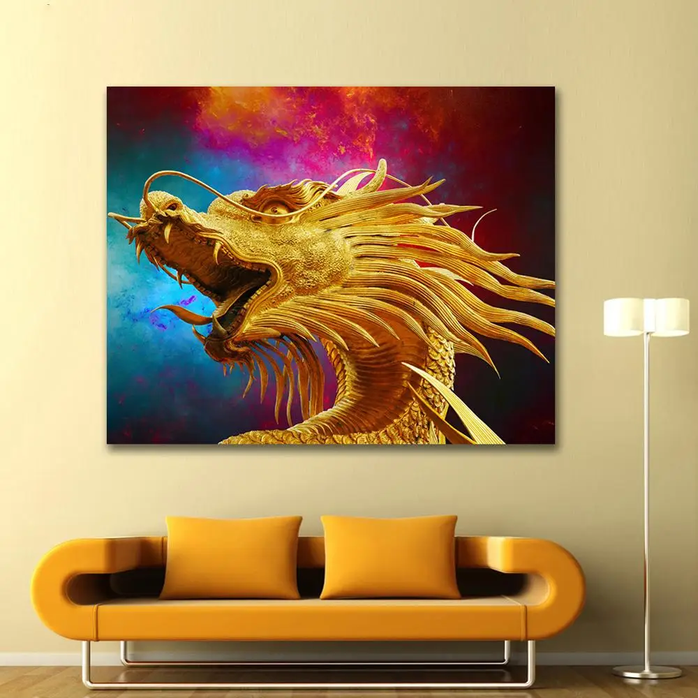 Раскрашивание по номерам картина искусство красить номер Ручная роспись священный Китайский национальный дракон дом коридор декоративный на.