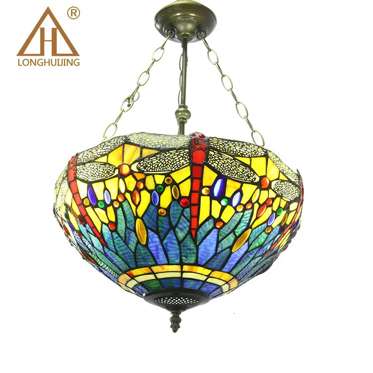 Лампа-Стрекоза tiffany стеклянный абажур подвесной светильник в богемном стиле