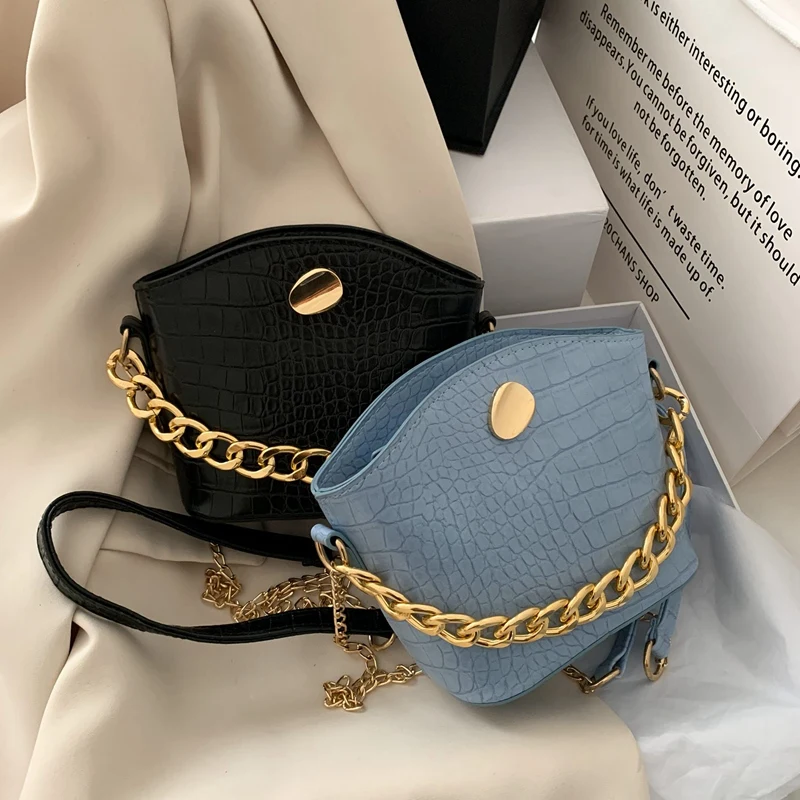 

Crocodile Pattern Chain Women Shoulder Bag Fashion PU Luxury Handbag