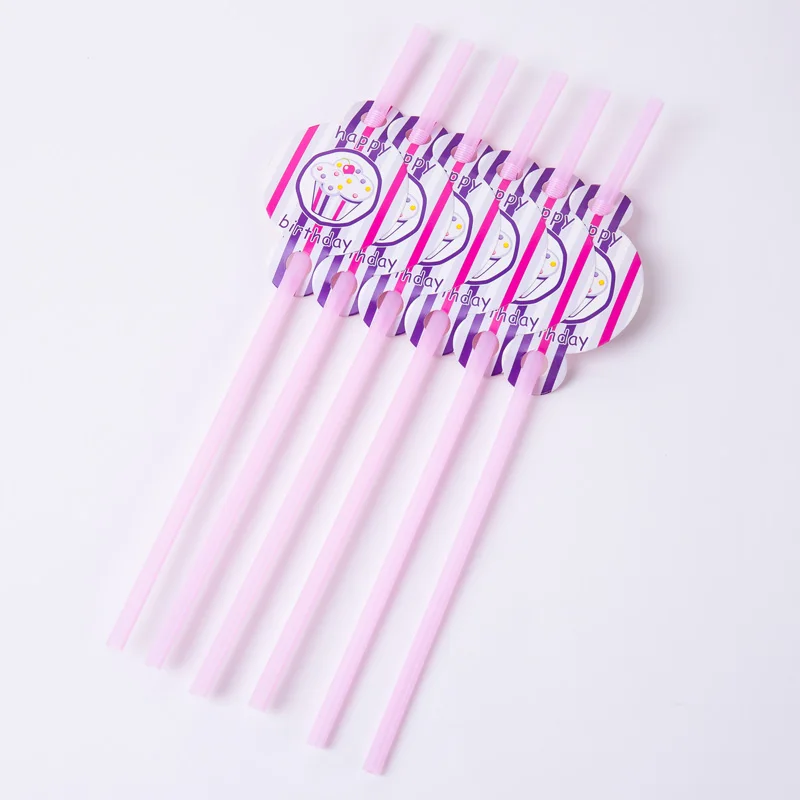 6 шт. одноразовые пластиковые соломинки для девочек и мальчиков вечерние первого