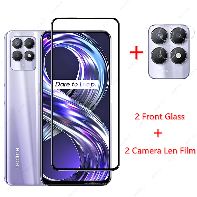 

Glass on Realme 8i Full Cover Tempered Glass for Realme 8i Screen Protector Camera Protective Glass for Realme 8i 8s 5G 8 Pro