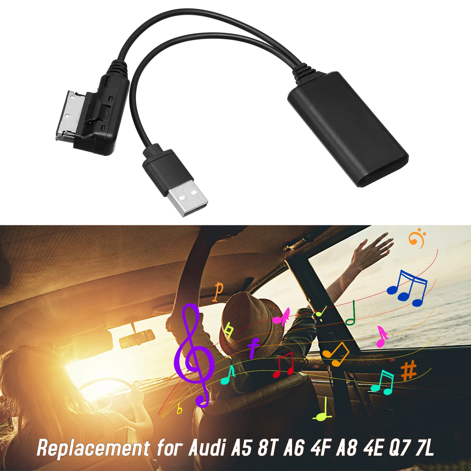 Автомобильный Aux-in аудио адаптер с USB кабелем беспроводной BT модуль AMI & MMI 2G