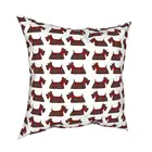 Тартан псом, квадратная Подушка Чехол Подушка шотландского терьера удивительный мультипликационным мотивом домашний декор