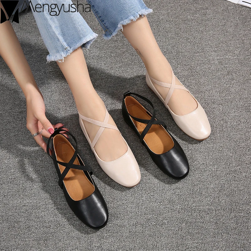 Лоферы женские с круглым носком эластичная лента повседневная однотонная