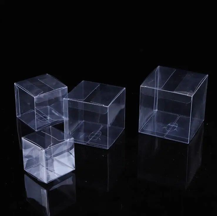 10 шт. прозрачная подарочная коробка для конфет квадратная ПВХ коробки шоколада