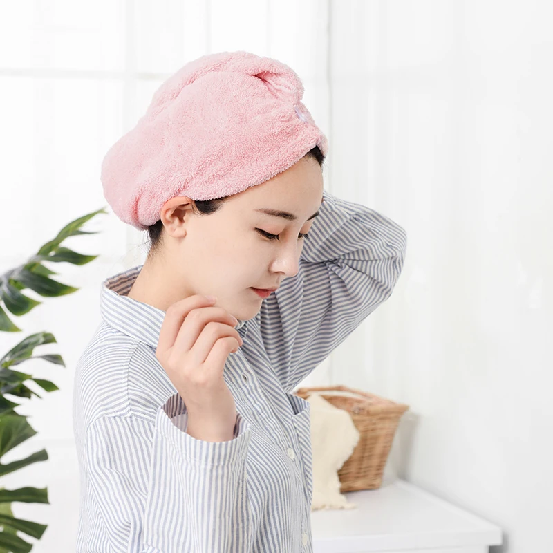 

Towels Bathroom Microfiber Quickly Dry Hair Towel Solid Quickly Dry Hair Hat Home Magic Textile Towel